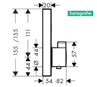 MEDIDAS TERMOSTATICA BAÑO-DUCHA EMPOTRADA SHOWERSELECT HANSGROHE